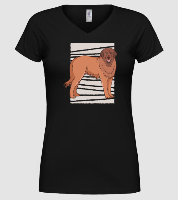 Câine ciobănesc Leonberg model negru pe tricou