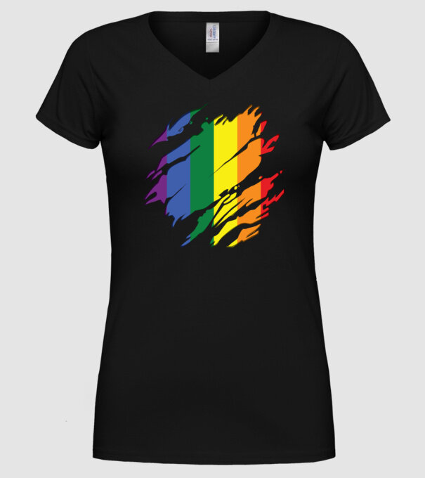 Steag LGBTQ model negru pe tricou