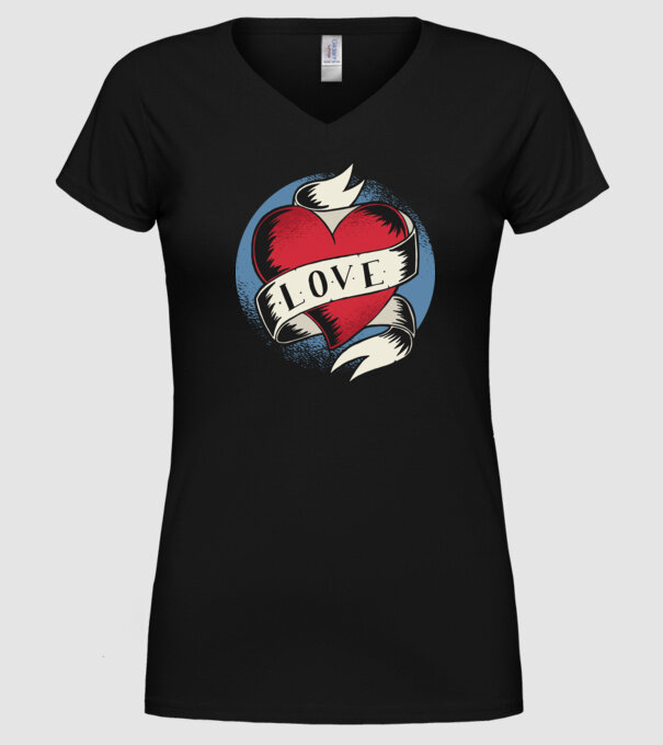 'Love Tatuaj pentru Valentine''s Day' model negru pe tricou