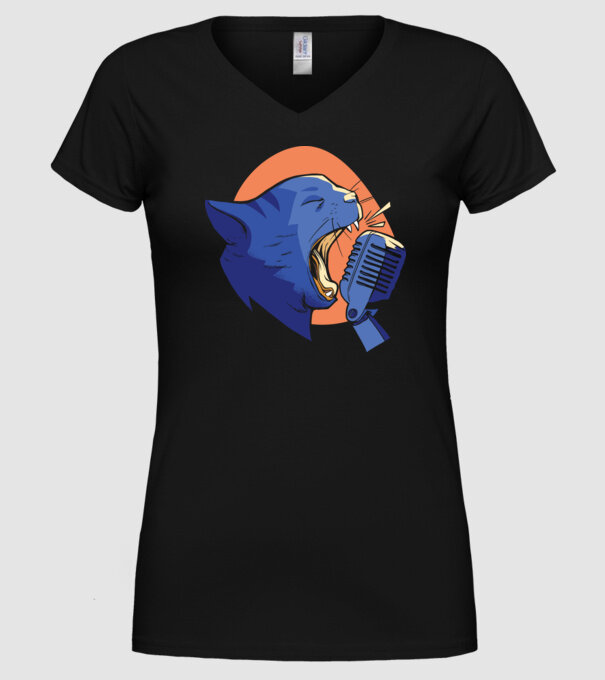 Urlet de Pisică model negru pe tricou