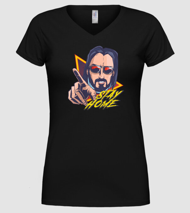 Stai acasă - Stay home model negru pe tricou