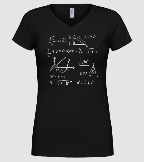 Formule matematice model negru pe tricou