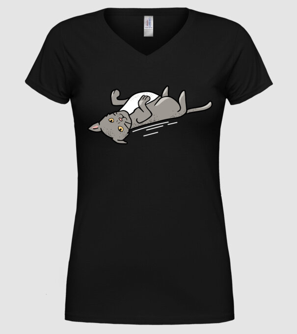 Pisică Cool model negru pe tricou