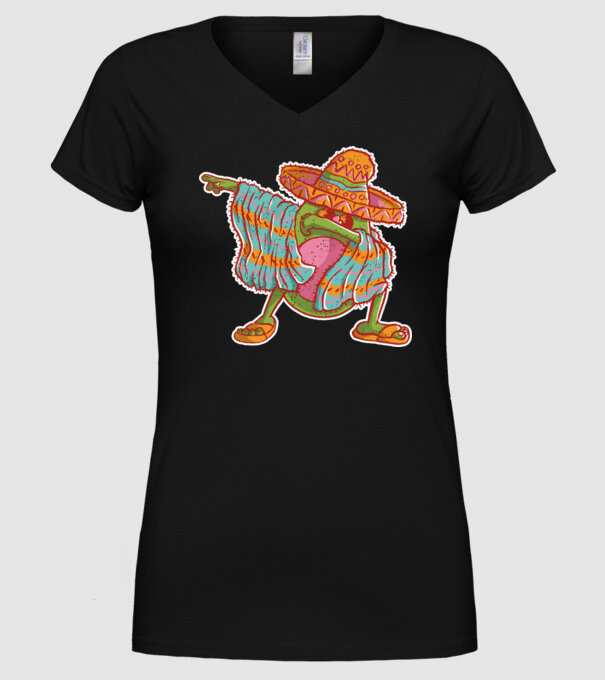 Avocado mexican DAB model negru pe tricou