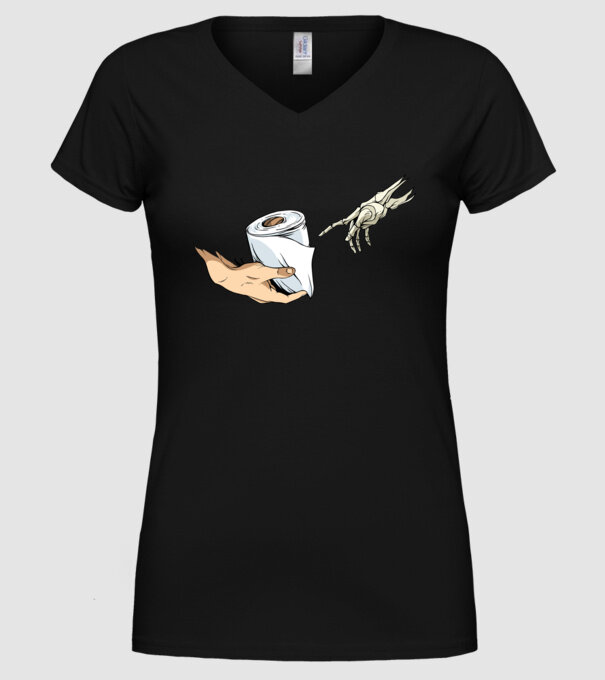 Michelangelo coronavirus hârtie igienică model negru pe tricou