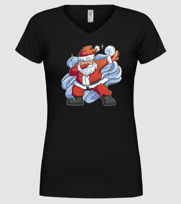 Moș Crăciun DAB pentru Crăciun model negru pe tricou