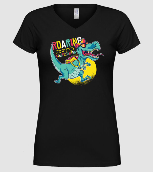 De acum încolo, voi urla în grădiniță cu Dinozaur model negru pe tricou