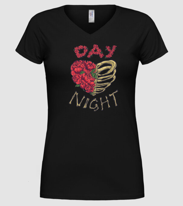 Zi vs. noapte model negru pe tricou