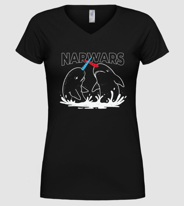 Narwars model negru pe tricou