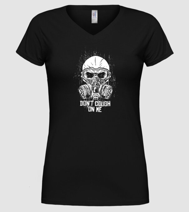 Nu tuși pe mine mască de gaze model negru pe tricou