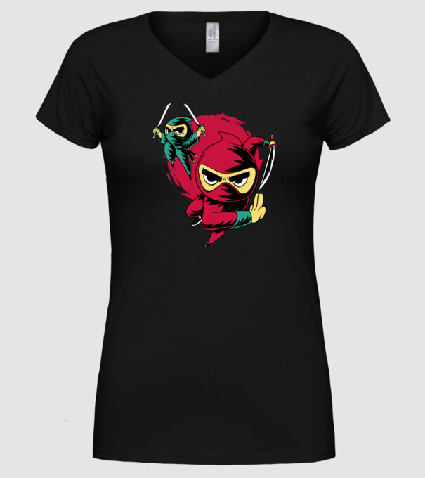 Tricou Ninja model negru pe tricou