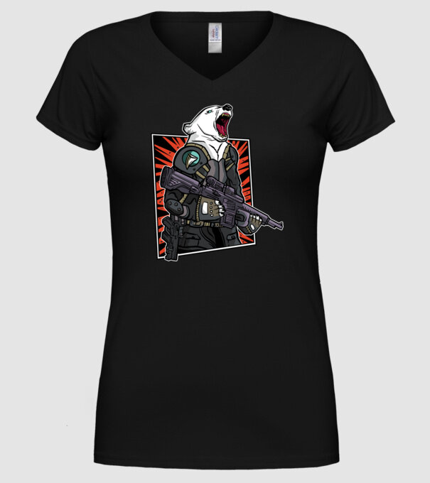 Ursul rusesc înarmat model negru pe tricou