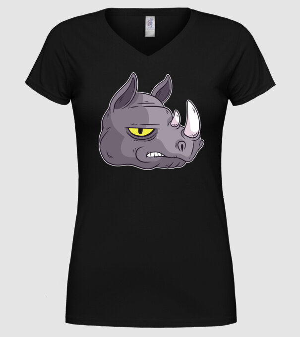 Cap de rinocer model negru pe tricou