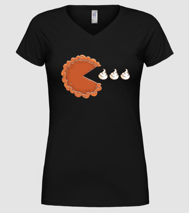 Pacman Cookie model negru pe tricou