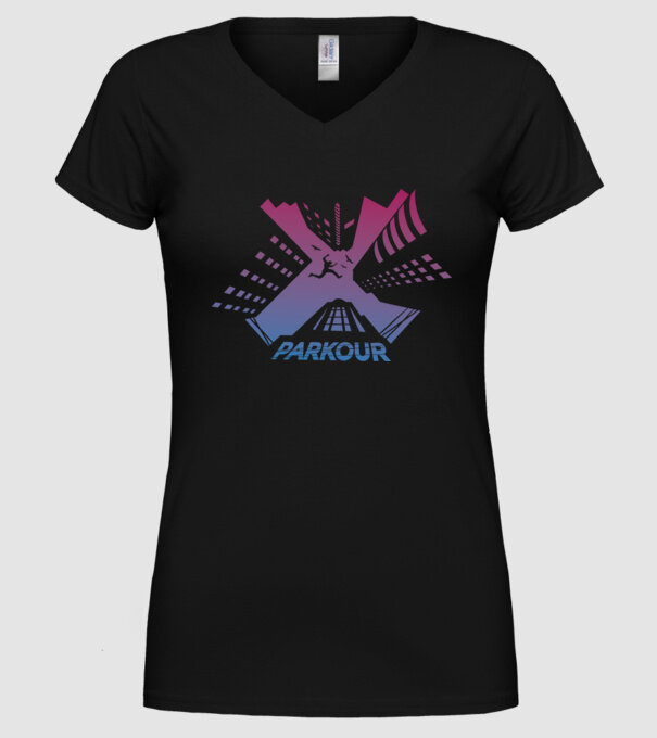 Parkour model negru pe tricou