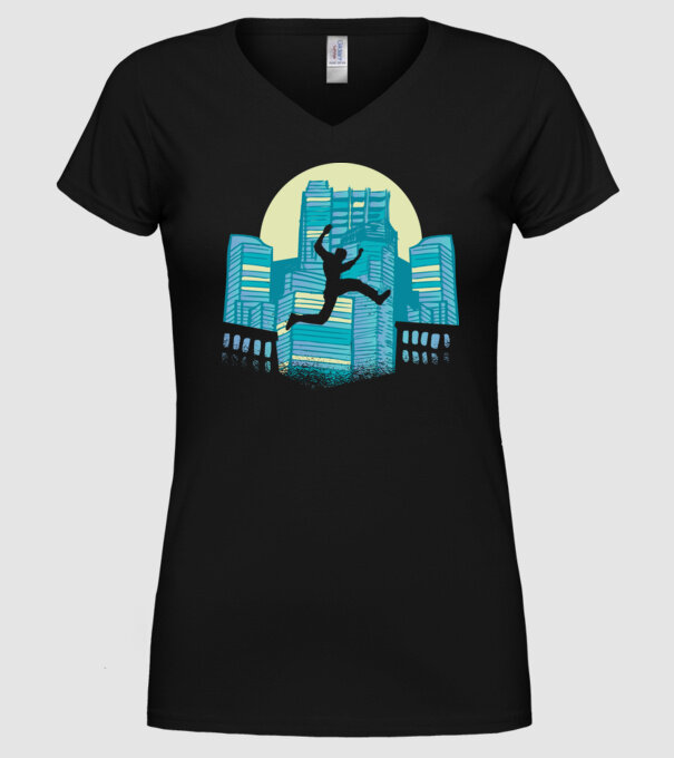 Parkour model negru pe tricou