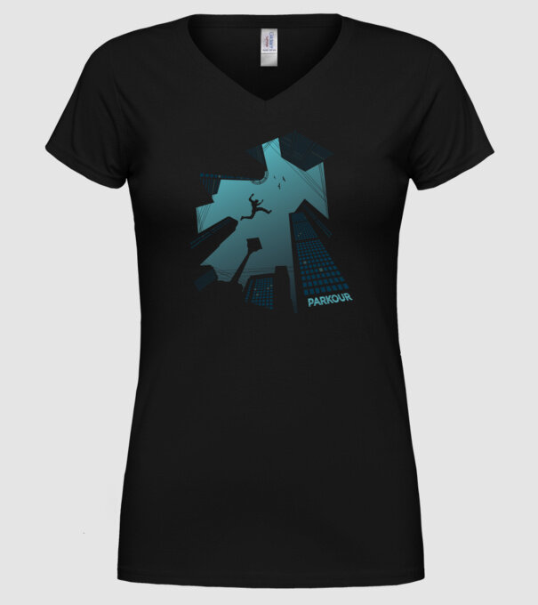 Tricou design Parkour model negru pe tricou