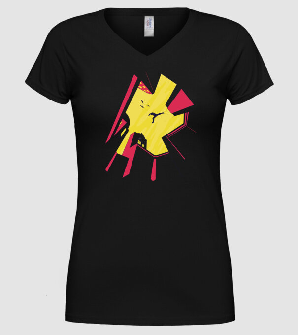 Alergare Parkour model negru pe tricou