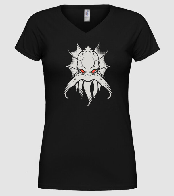 Cap de caracatiță model negru pe tricou
