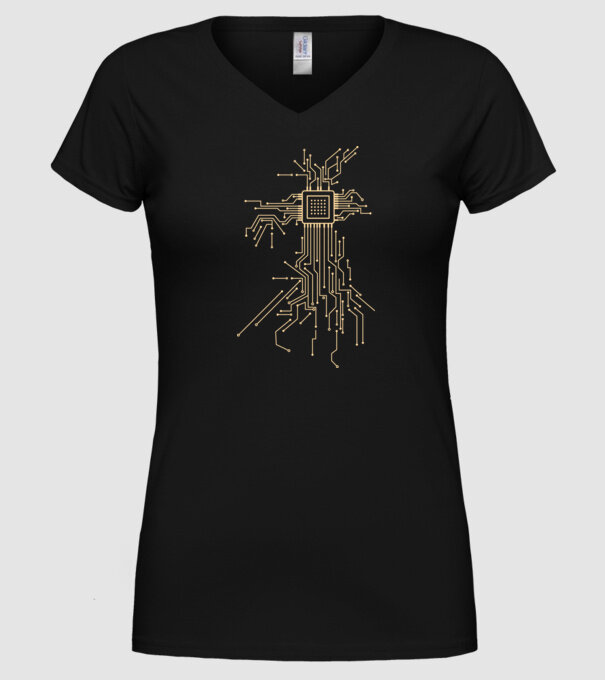 Procesor model negru pe tricou