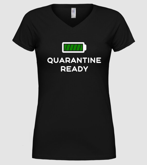 Quarantine ready model negru pe tricou