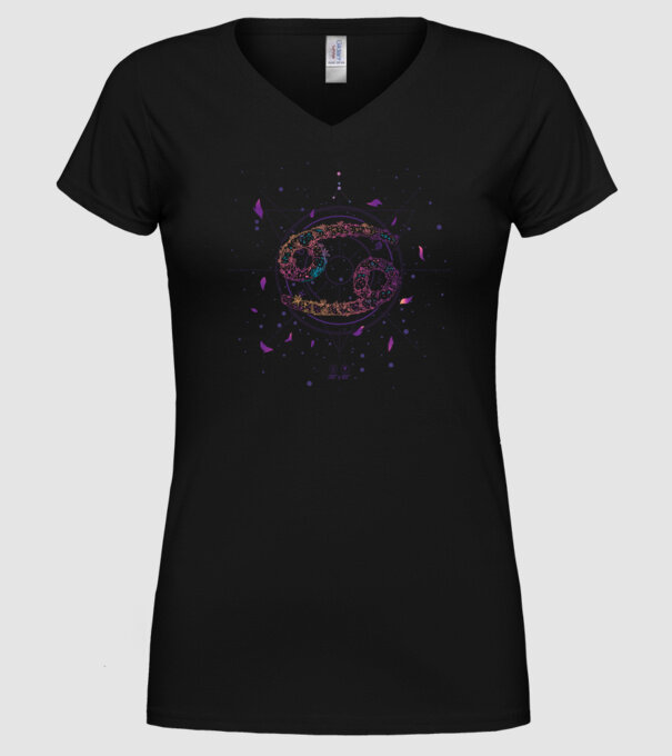 Cancer Zodiac model negru pe tricou