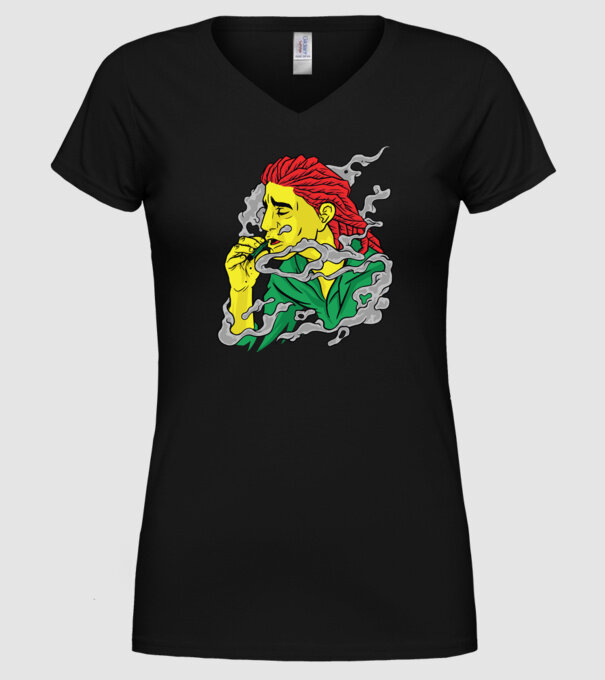 Dreadlock model negru pe tricou