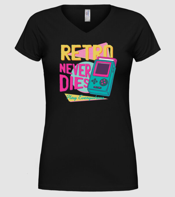 Retro Gameboy model negru pe tricou
