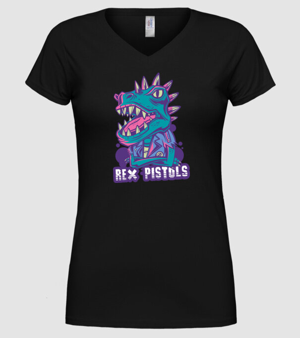 Rex Pistols model negru pe tricou