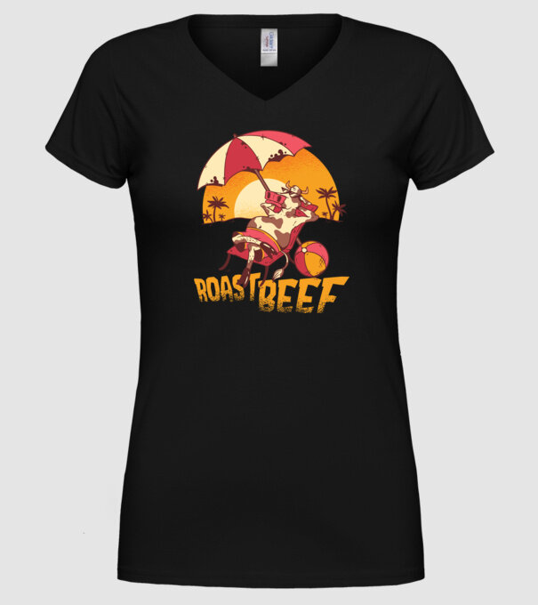 Friptură de vită - Roast Beef model negru pe tricou