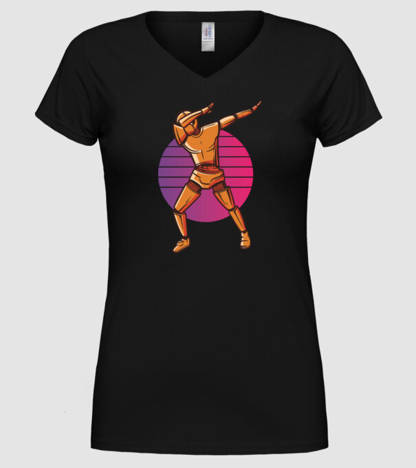 Robot DAB model negru pe tricou