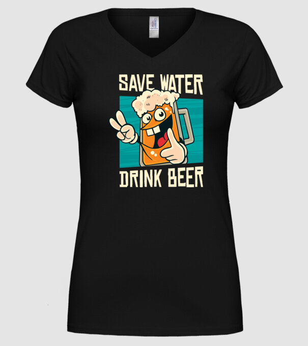 Save water, drink beer tricou amuzant bere model negru pe tricou