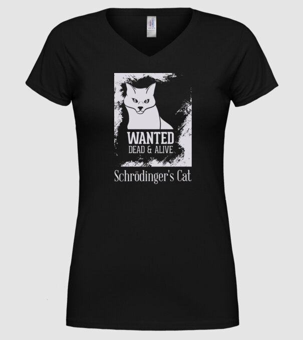 Schrödingers Cat - Dead or Alive model negru pe tricou