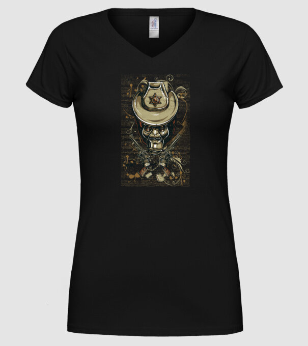 Șerif Maimuță model negru pe tricou