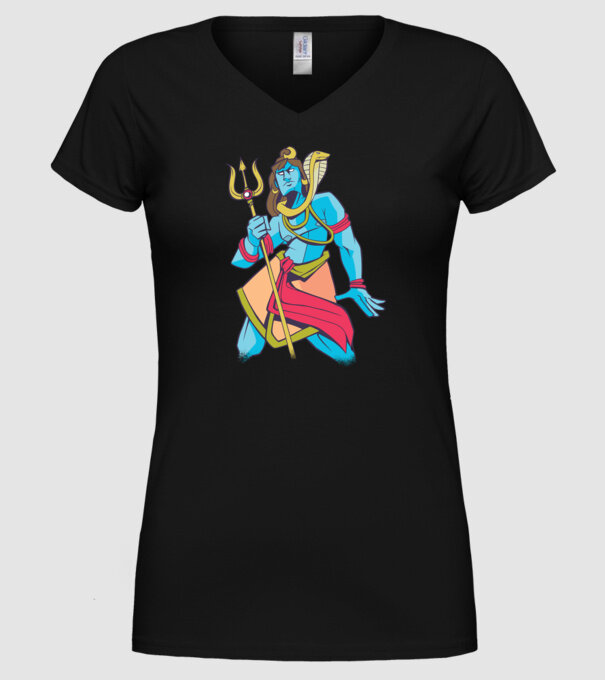 Shiva model negru pe tricou