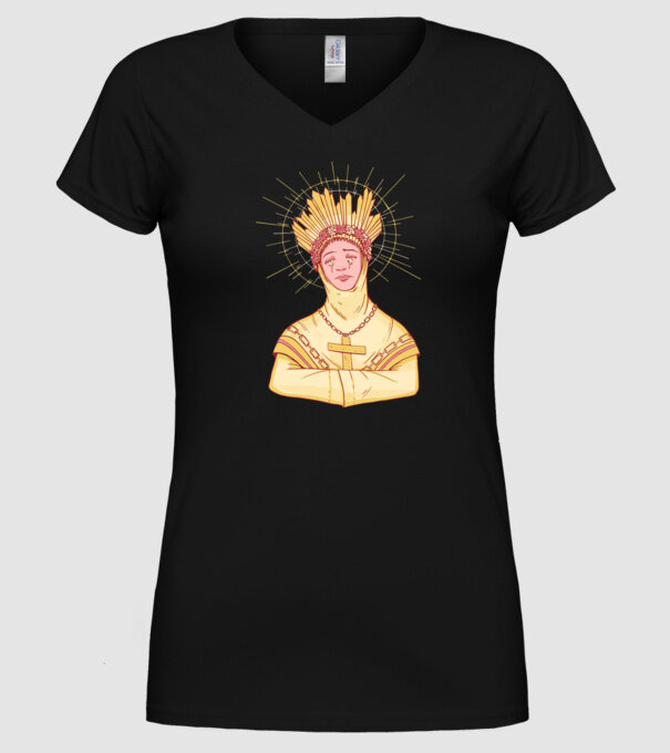 Sfânt lăcrimând model negru pe tricou