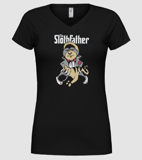 Slothfather - Naș Leneș model negru pe tricou