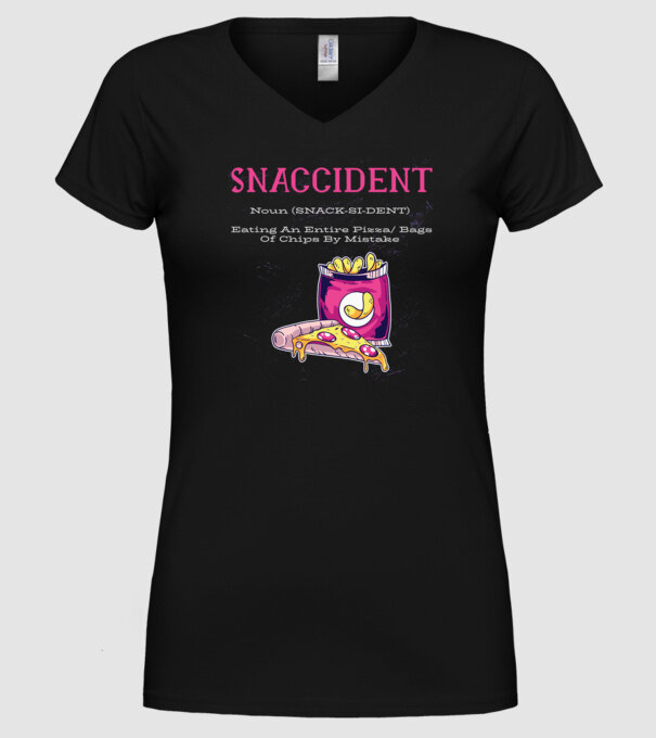 Snaccident model negru pe tricou