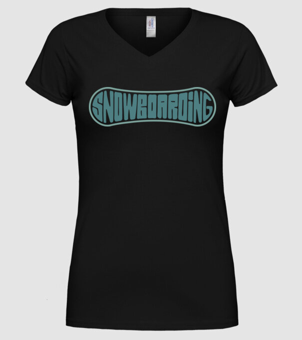 Snowboarding model negru pe tricou