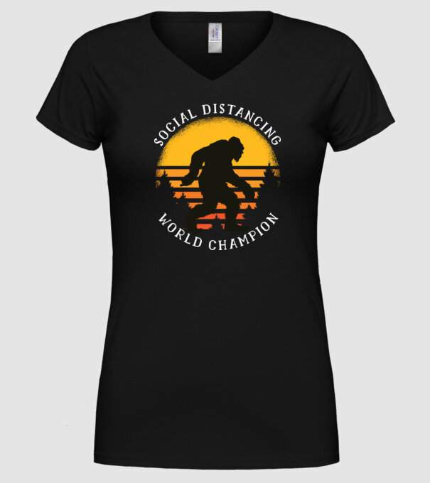 Campion Social Distancing model negru pe tricou