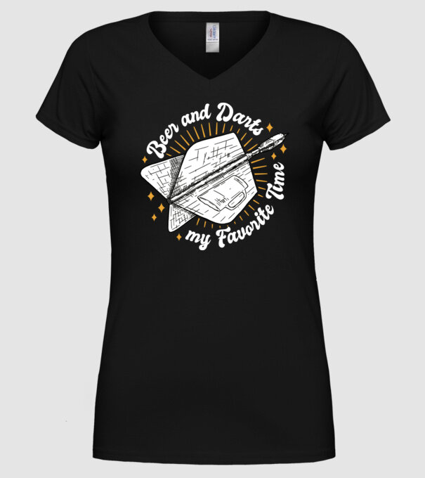 Bere și darts model negru pe tricou