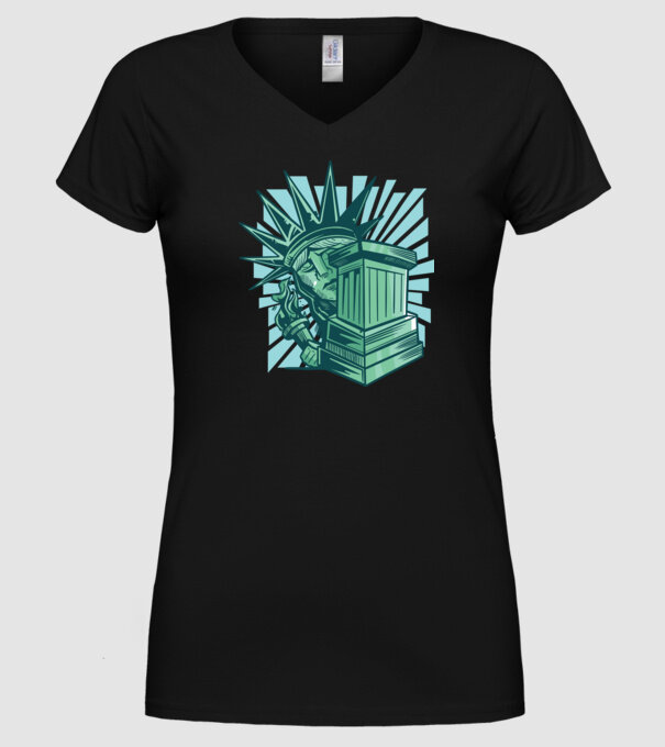 Statuia Libertății model negru pe tricou