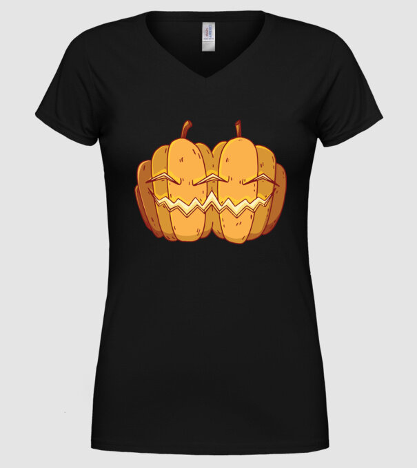Dovleci siamezi de Halloween model negru pe tricou
