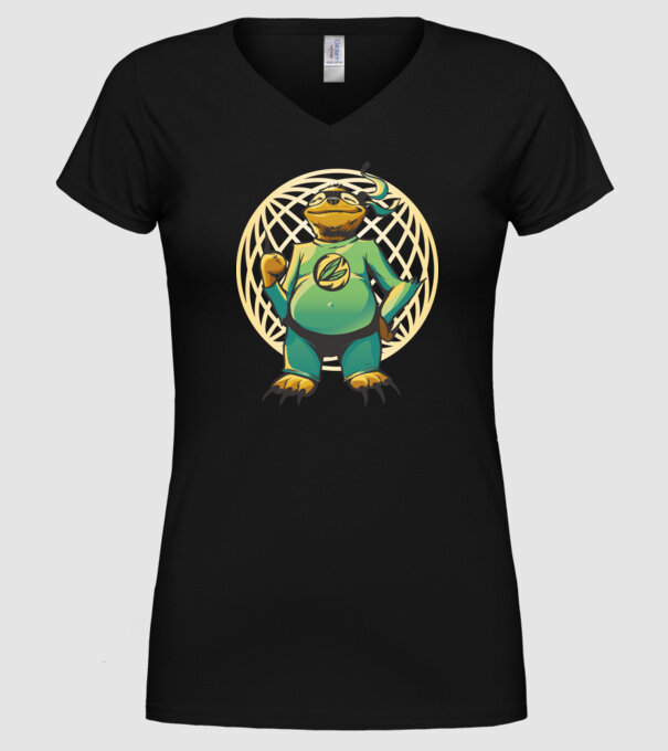 Leneș Super model negru pe tricou