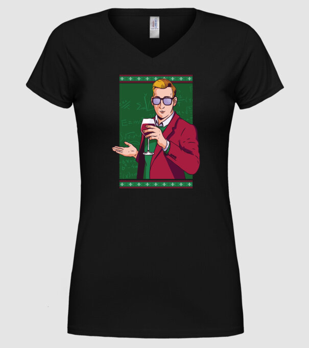 Profesor cu vin model negru pe tricou