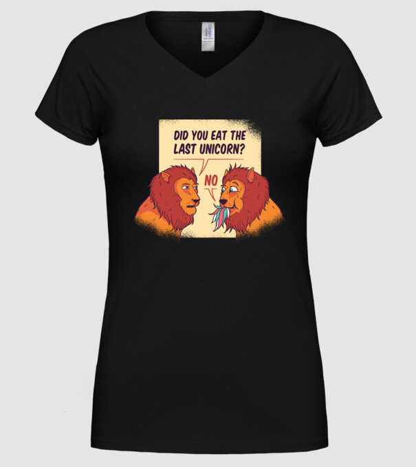 Tu ai mâncat ultimul unicorn? Tricou cu Leu amuzant model negru pe tricou
