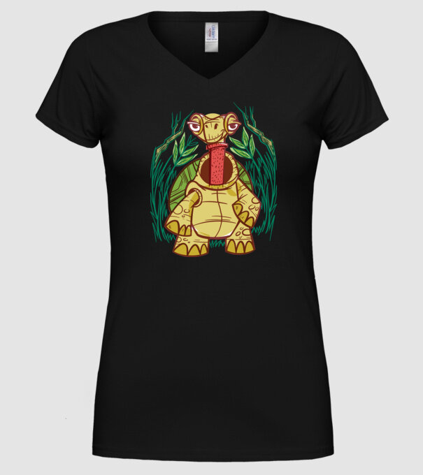Gât Broască țestoasă model negru pe tricou
