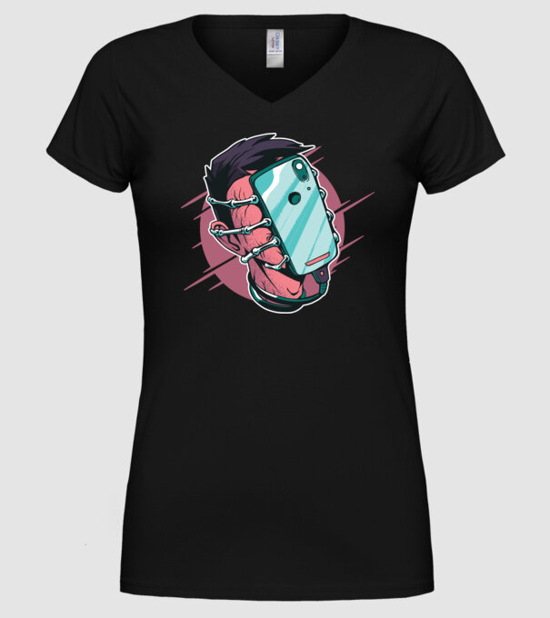 Telefon Facehugger tricou amuzant model negru pe tricou