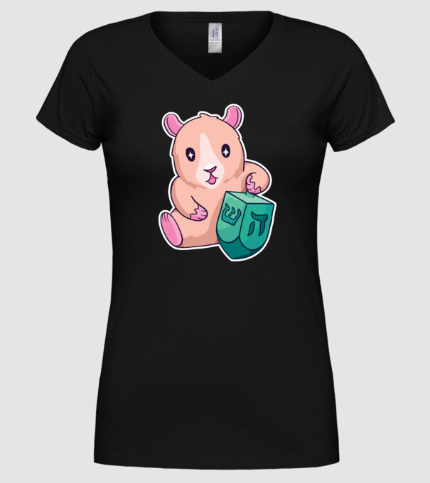 Porcușor de Guineea model negru pe tricou