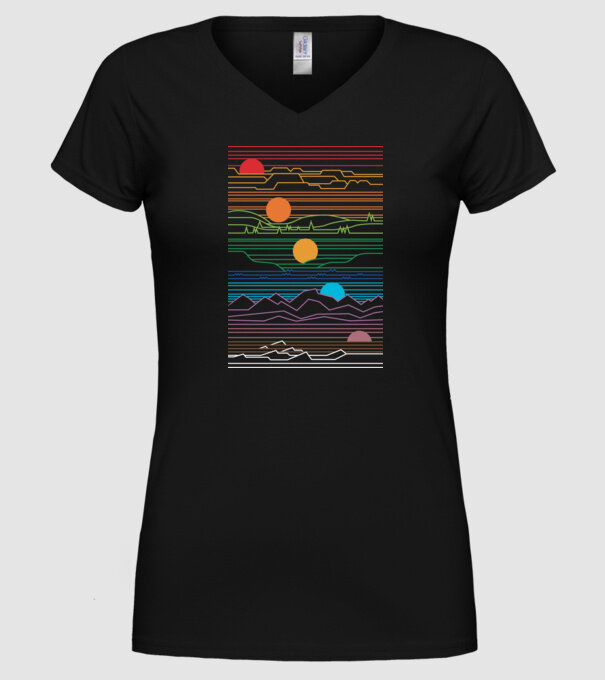 Linii Natură model negru pe tricou